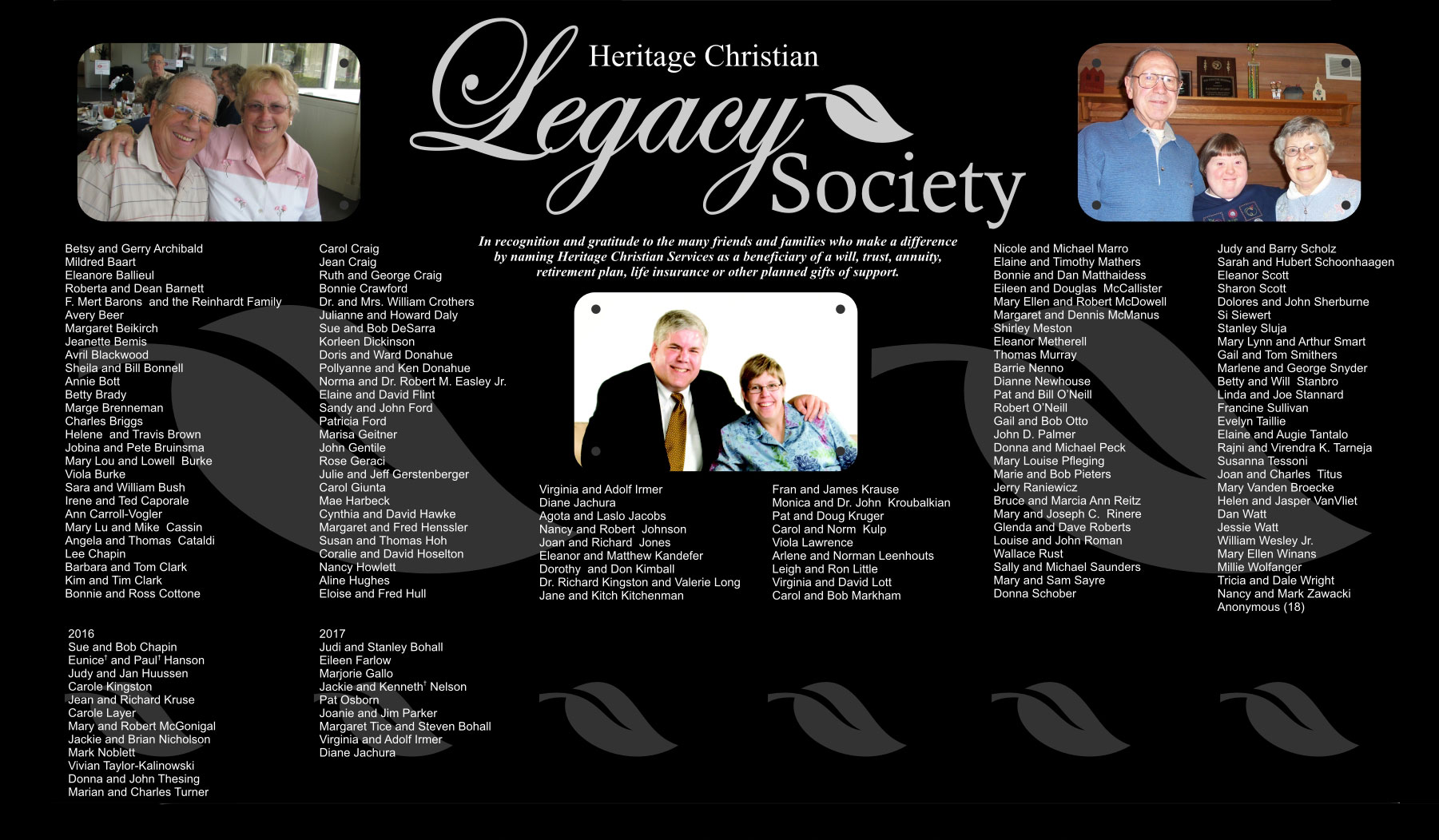 our Legacy Society plaque